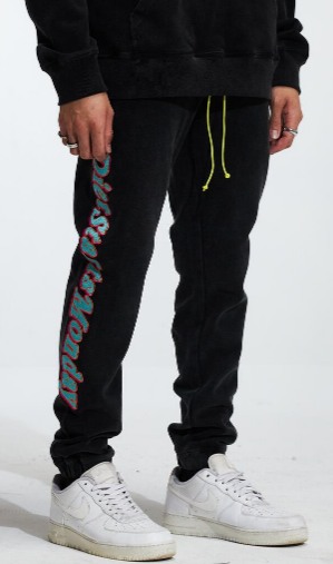 Diet Starts Monday Spell Out Sweatpants Vintage Black