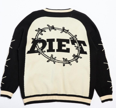 Diet Starts Monday Knitted Barbwire Cardigan