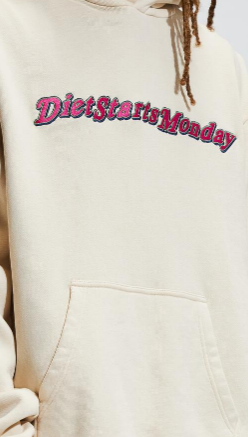 Diet Starts Monday Spell Out Hoodie Cream