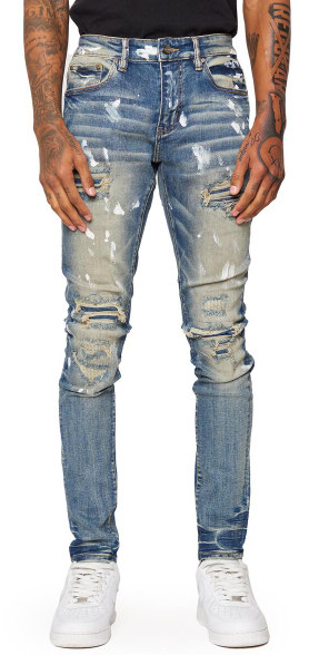 ESNTL Lab Jeans Canvas White Paint Blue