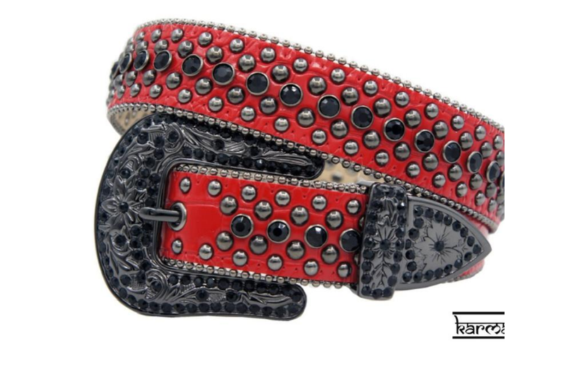 Karma Belts Rhinestone Red/Black