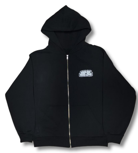 Keep Out Fake Love Barbed Eyes Zip Up Hoodie