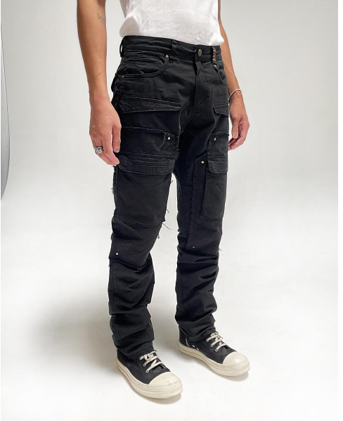 Lifted Anchors Stash Carpenter Cargos Black