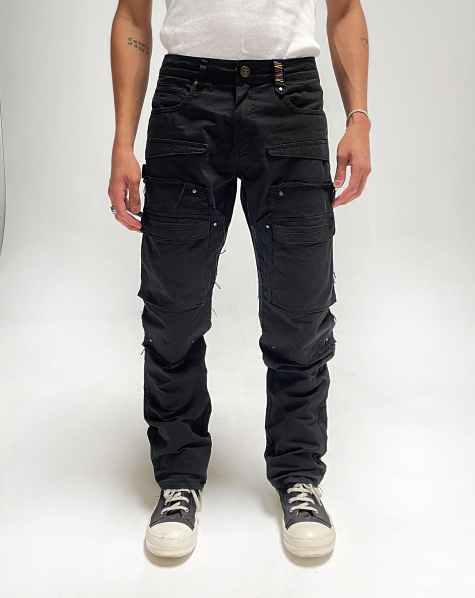 Lifted Anchors Stash Carpenter Cargos Black