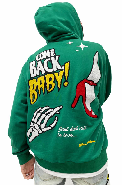 Lifted Anchors City Puff Print Hoodie Green