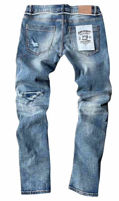 Lifted Anchors Velvet Destroyed Patched Denim Pants