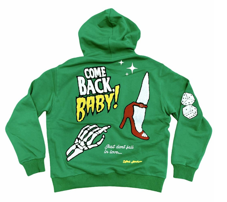Lifted Anchors City Puff Print Hoodie Green