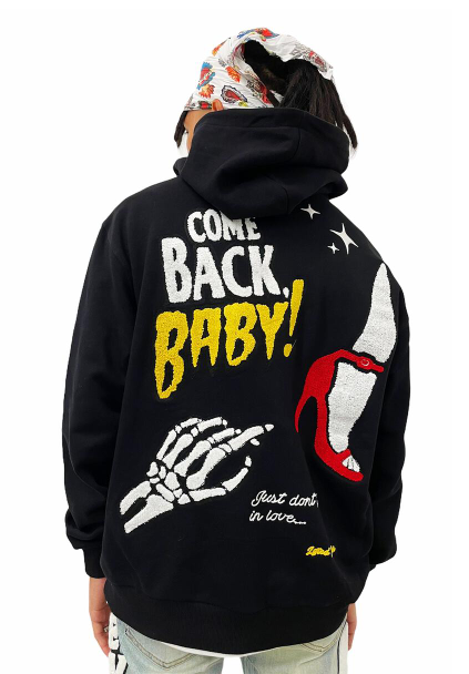 Lifted Anchors City Puff Print Hoodie Black