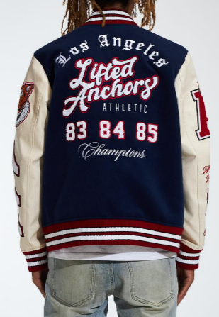 Lifted Anchors "Champion" Letterman Jacket Black