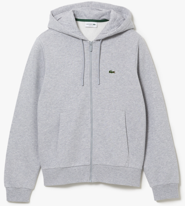 Lacoste Men's Kangaroo Pocket Fleece Sweatshirt Grey