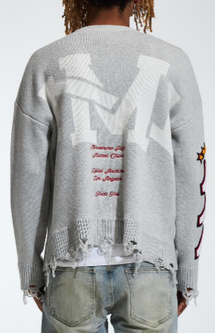 Lifted Anchors "Honors" Cardigan Light Grey