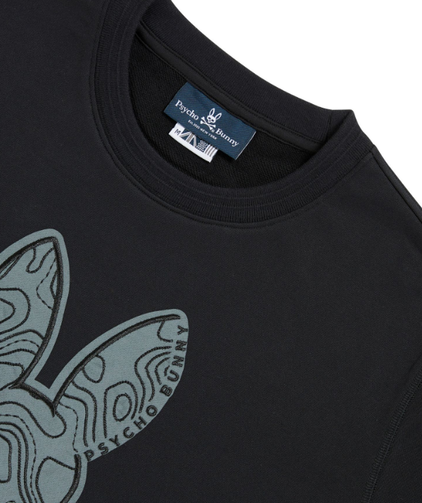Psycho Bunny Dixon Logo Crewneck Black