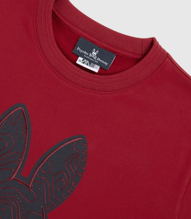 Psycho Bunny Dixon Logo Crewneck Wine