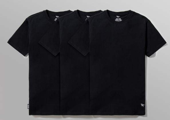 Paper Planes Essential Tee 3 Pack Black