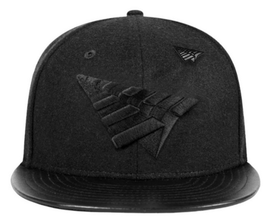 Paper Planes Original Crown In Melton Wool And Leater Strapback
