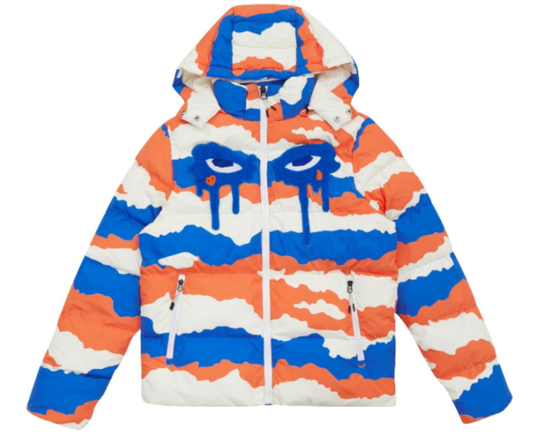 Roku Studio Camouflage Tear Drip Bubble Jacket Blue/Orange