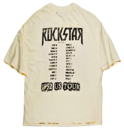 Rockstar Sabbath Beige Oversized Graphic