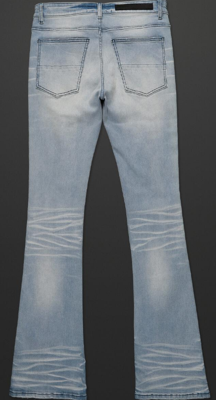 Rockstar Taime Blue Stacked Flare Jean