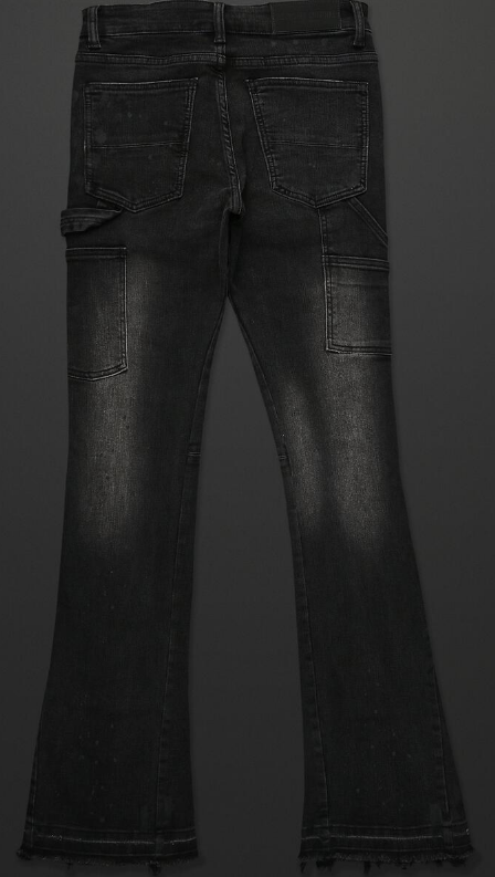 Rockstar Taime Black Stacked Flare Jean