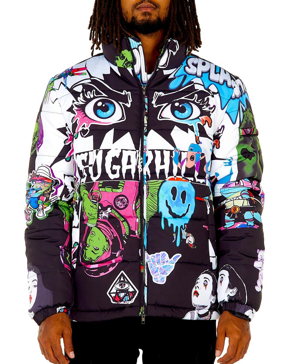 Sugar Hill Psycho Puffer Jacket (Black-White)