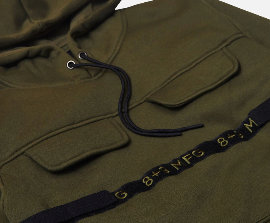 8 & 9 Strapped Up Hoodie (Olive)