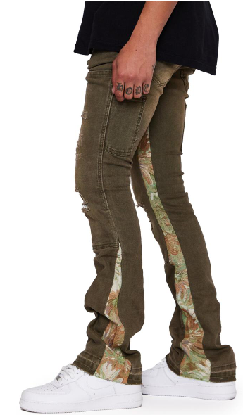 Valabasas Alpha Denim Olive Jacquard