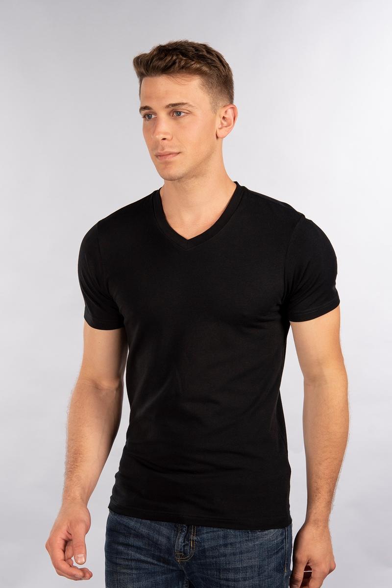 STRETCH Slim Fit T-Shirt, V-BLK