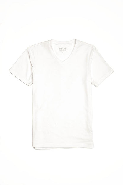 City Lab-STRETCH Slim Fit T-Shirt, V-White