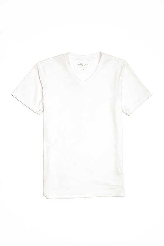 City Lab-STRETCH Slim Fit T-Shirt, V-White