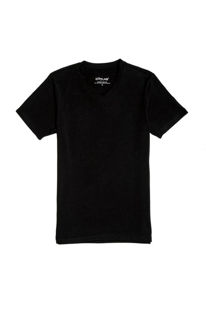 STRETCH Slim Fit T-Shirt, V-BLK