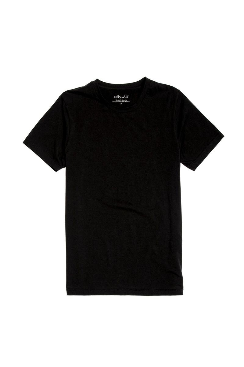 City Lab-STRETCH Slim Fit T-Shirt, Crew-BLK