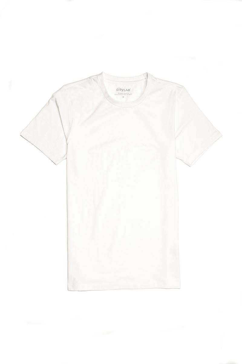 City Lab-STRETCH Slim Fit T-Shirt, Crew-White