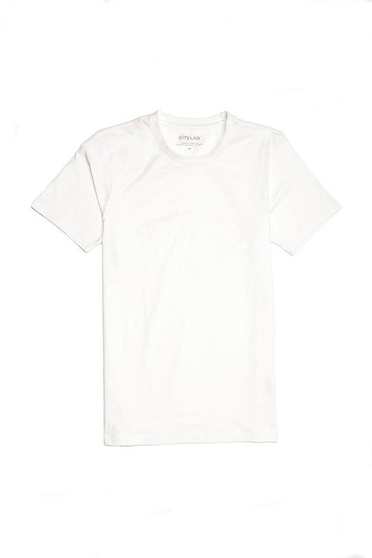 City Lab-STRETCH Slim Fit T-Shirt, Crew-White