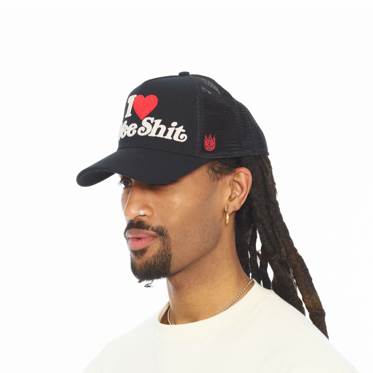 MESH BACK TRUCKER CURVED VISOR " I LOVE FREE SHIT "