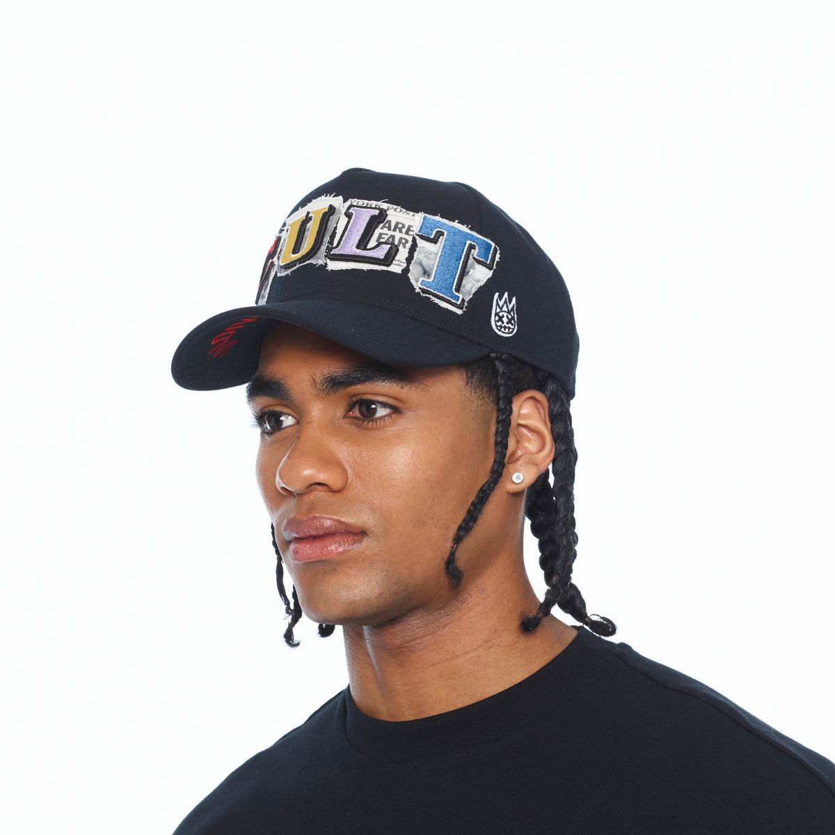 A FRAME TRUCKER HAT CURVED VISOR " CULT NEWSPRINT"