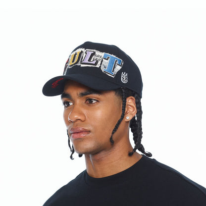A FRAME TRUCKER HAT CURVED VISOR " CULT NEWSPRINT"