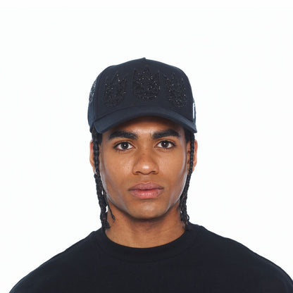 A FRAME CURVED VISOR " MULTI BLACK CRYSTAL LOGO"
