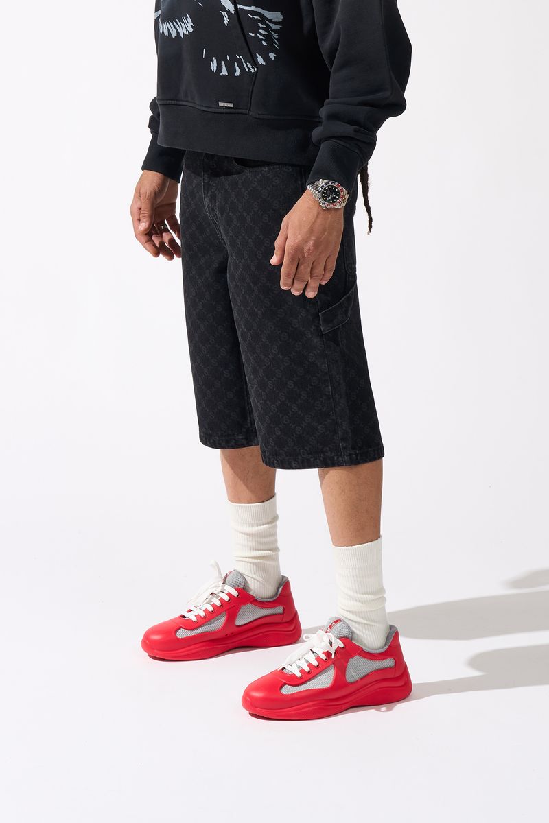 Serenede Monogram Black Denim Shorts (MONOGRMJRTS)
