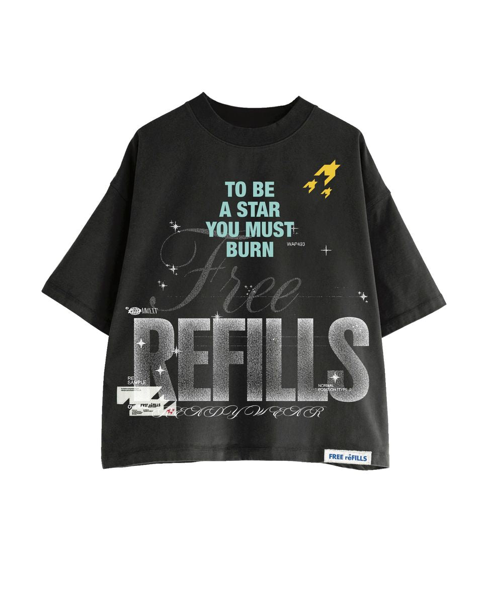 Free Refills Starburn Tee Black (FR-FALL26-006)