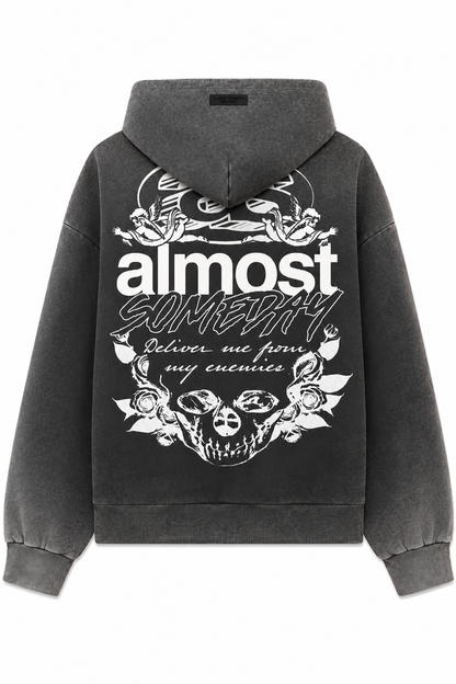 ENEMIES ZIP HOODIE-Black