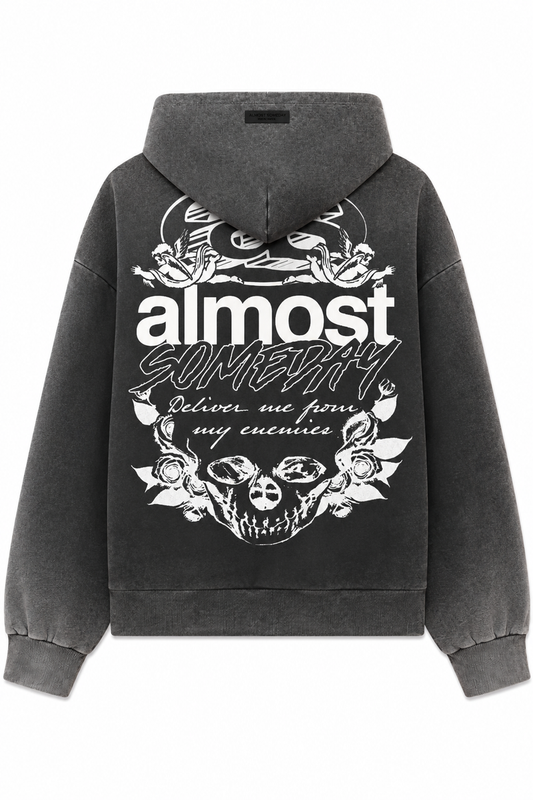 ENEMIES ZIP HOODIE-Black