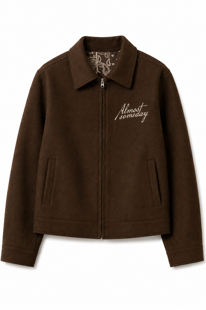 Saint Cropped Wool Jacket-Brown