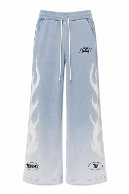 MEMBERS FLARE SWEATPANTS-Light Blue