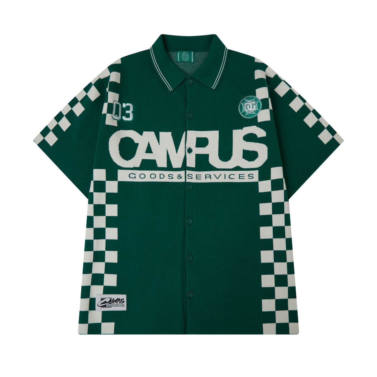 Campus Goods Checkered Jacquard Shirt Green (CG-FALL26-035)