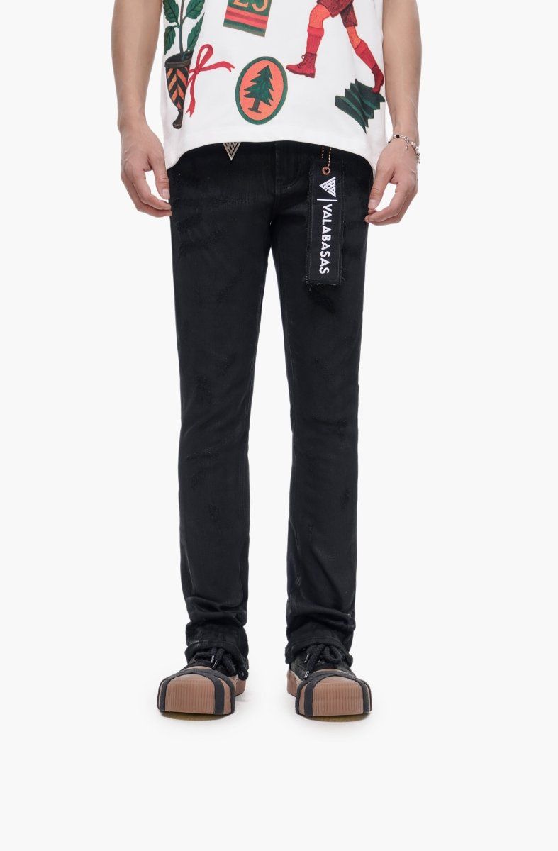 Valabasas Wired Black Waxed Stacked Jeans (Wired-Black-Waxed-Stacked-Jeans)