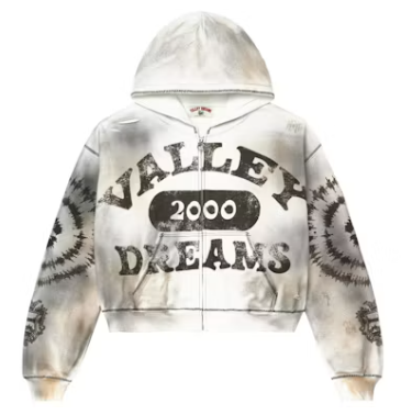 Vale Forever Spiral Zip Up Hoodie Ash Grey