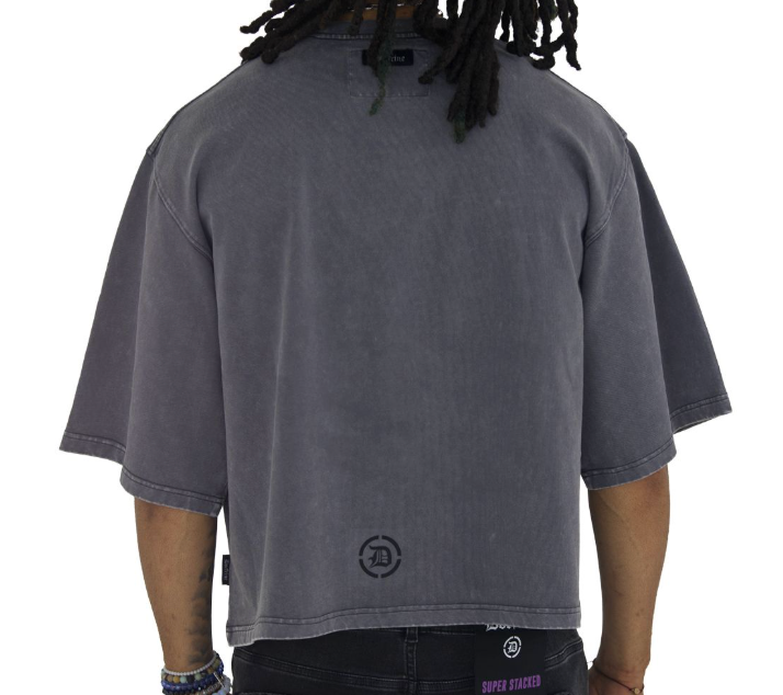 Doctrine Skulled Moth Garden Tee Charcoal Wash