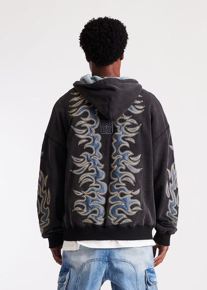 Embellish Inferno Zip Jacket (Washed Black) (EMBHO25-200)