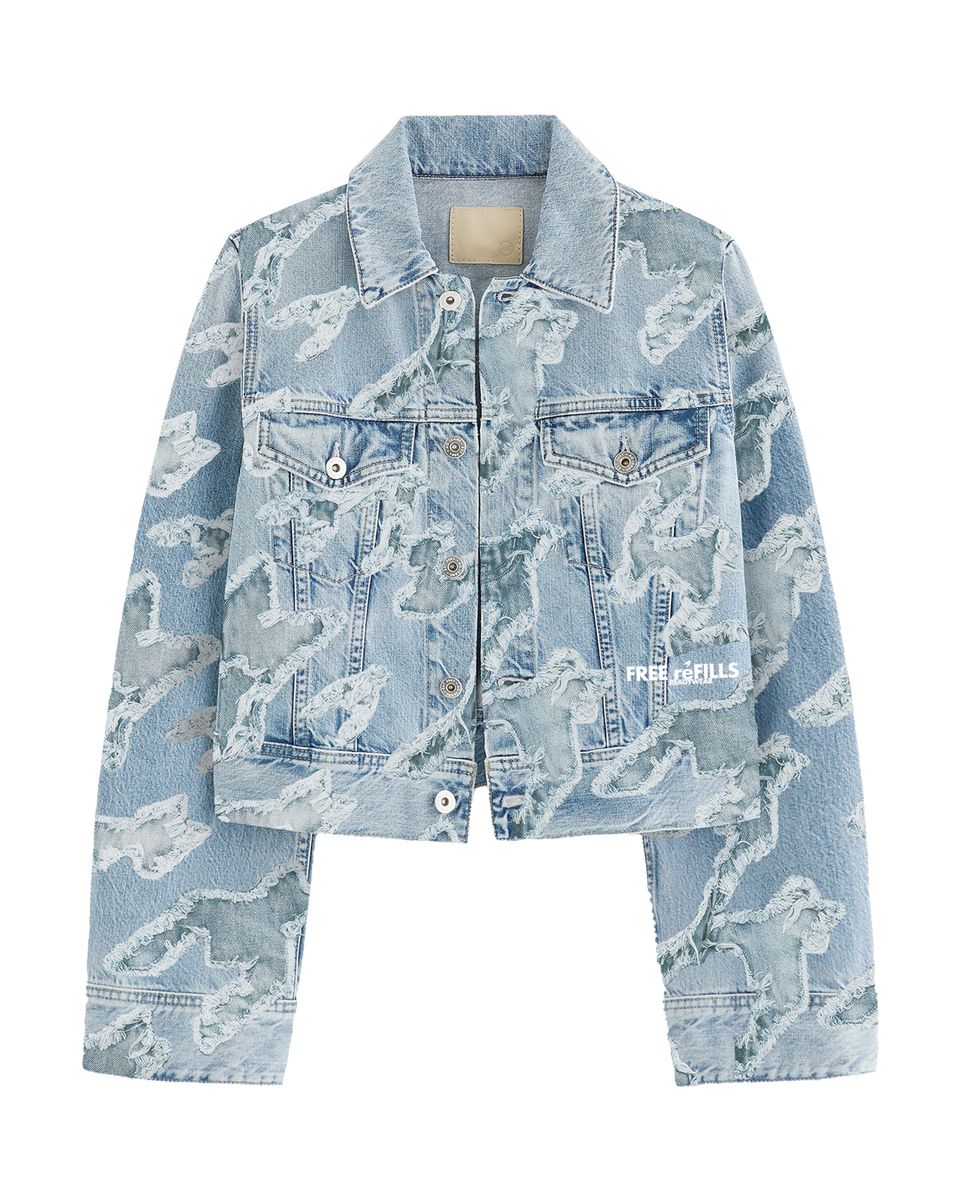 Free Refills Checks Distressed Jacket