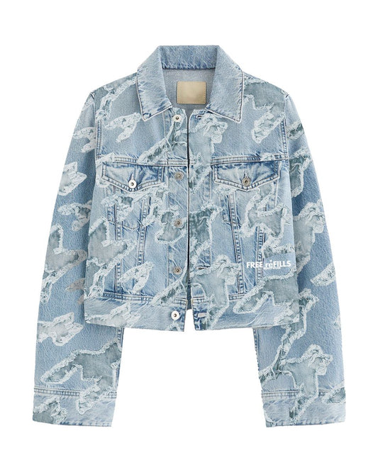 Free Refills Checks Distressed Jacket